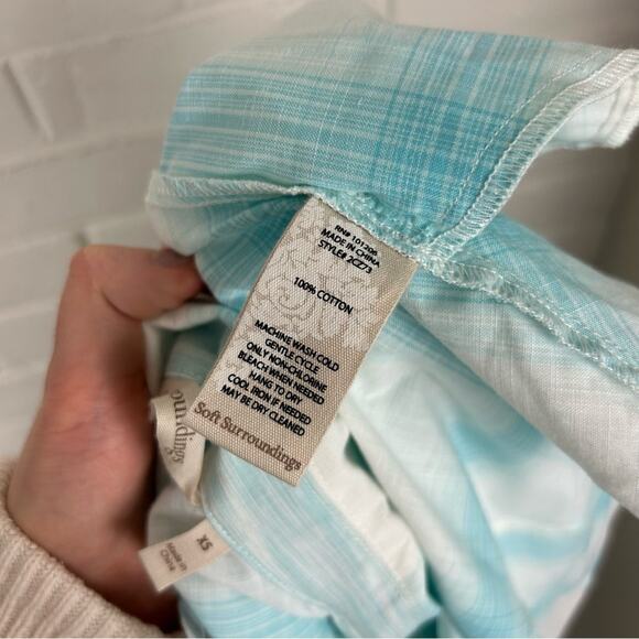 Soft Surroundings Lightweight Long Line Plaid Button Down Shirt Size XS - Picture 4 of 10